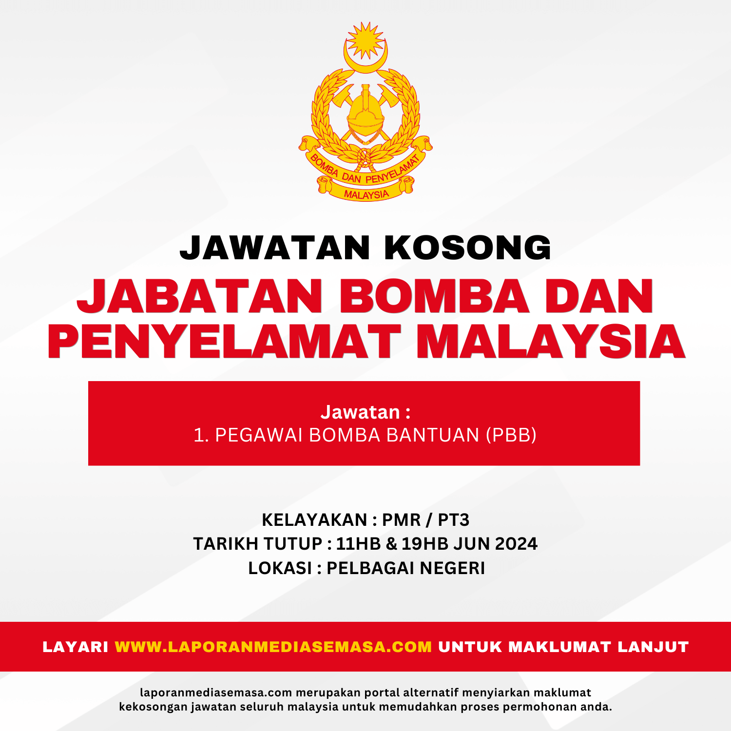 Jawatan Kosong BOMBA