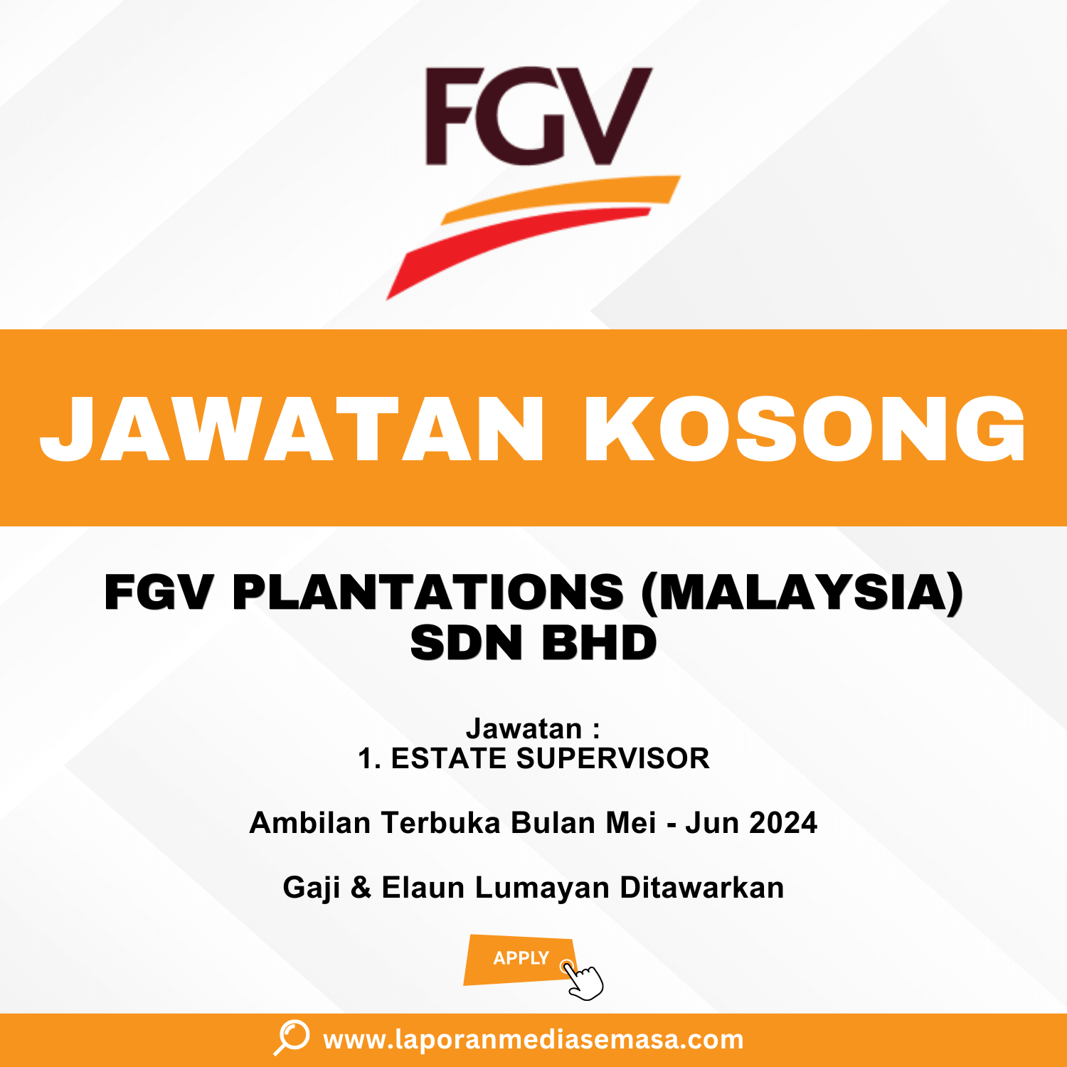 Jawatan Kosong FGV Plantations (Malaysia) Sdn Bhd