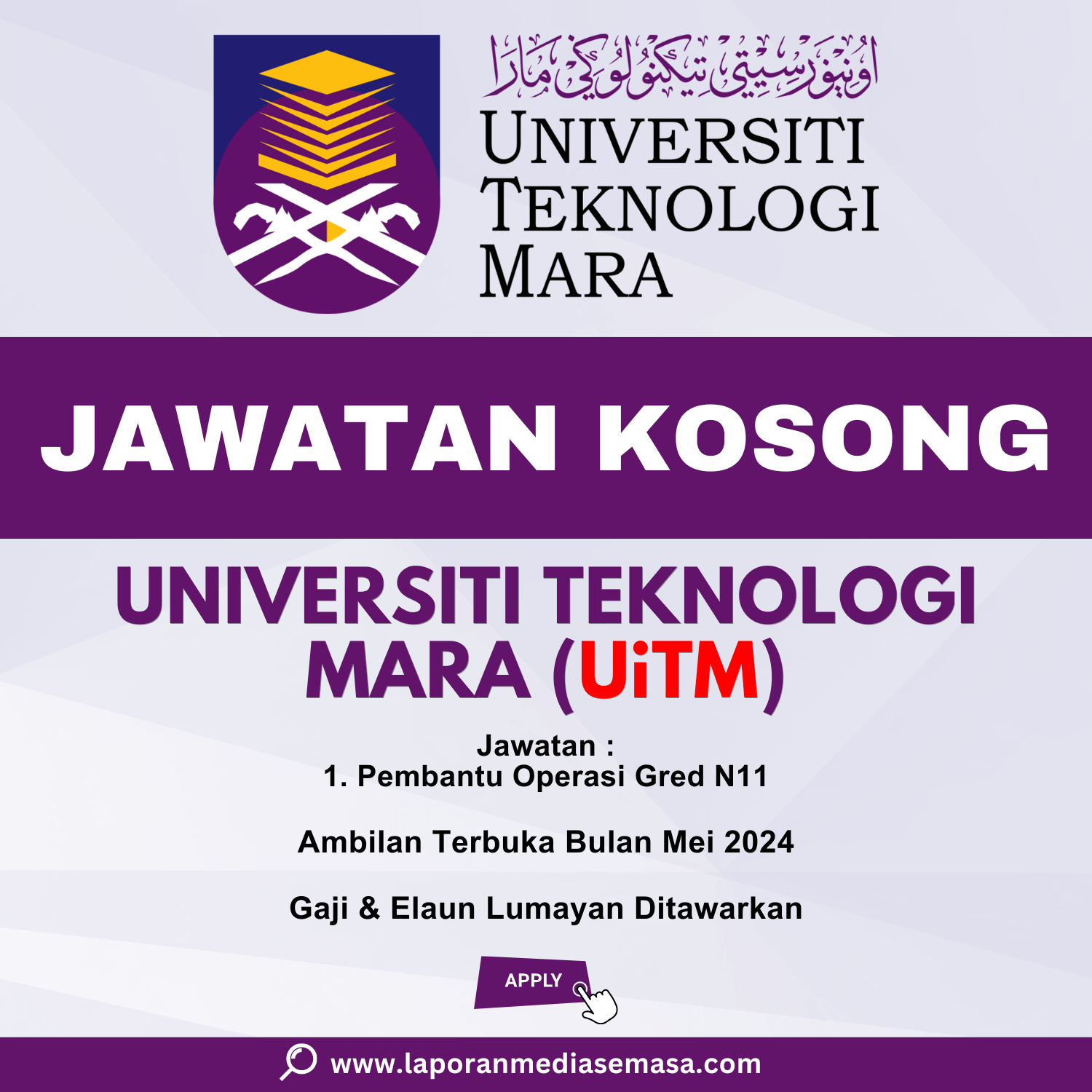 Jawatan Kosong UiTM Mei 2024
