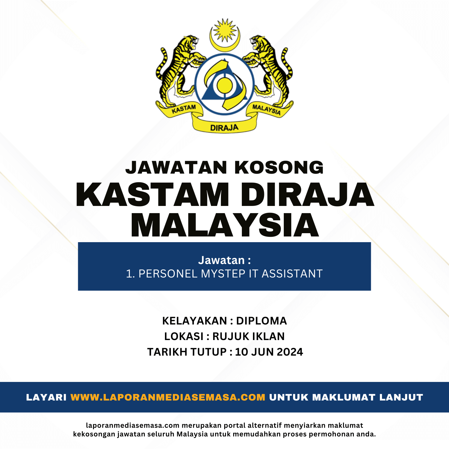 Jawatan Kosong Kastam DiRaja Malaysia