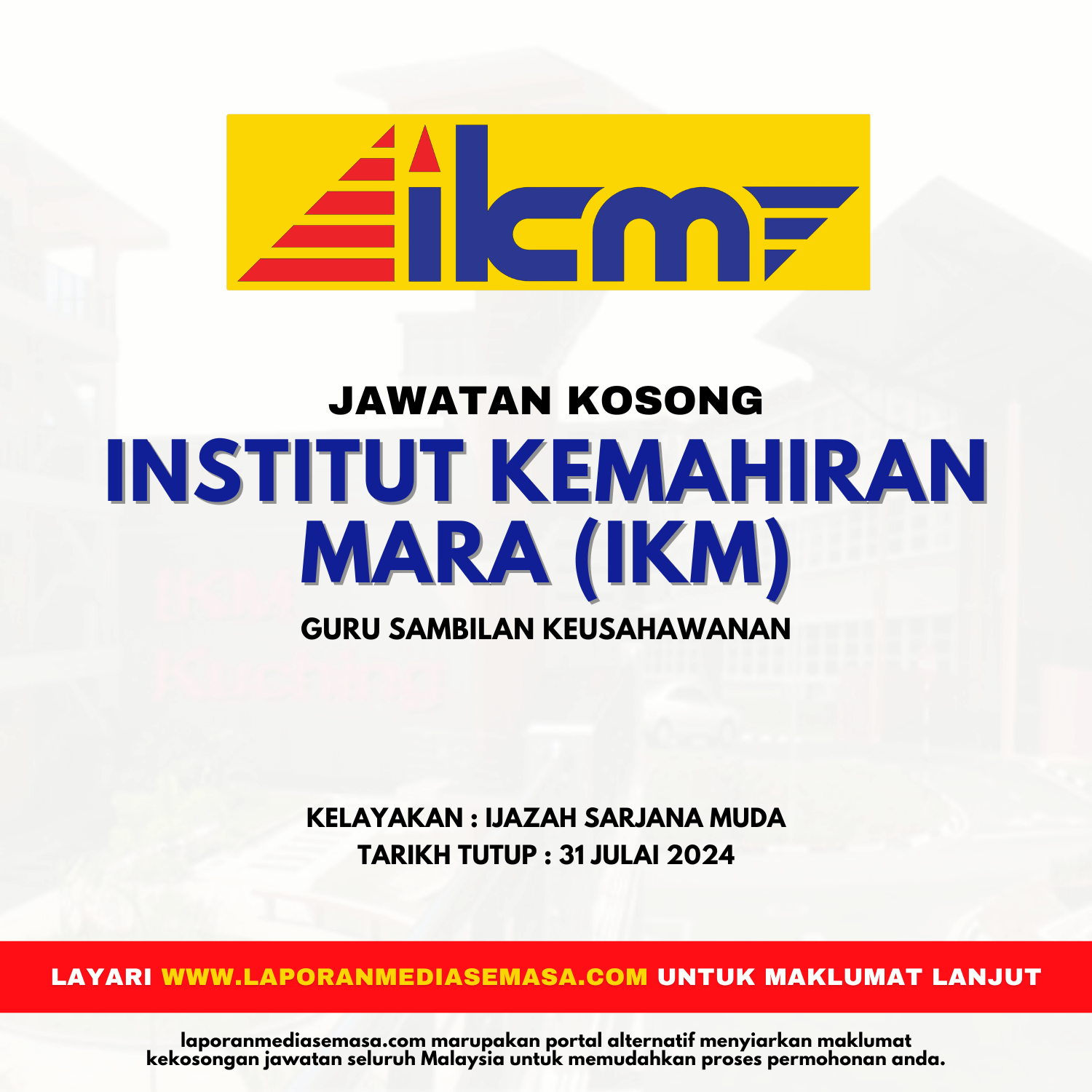 Jawatan Kosong Institut Kemahiran Mara